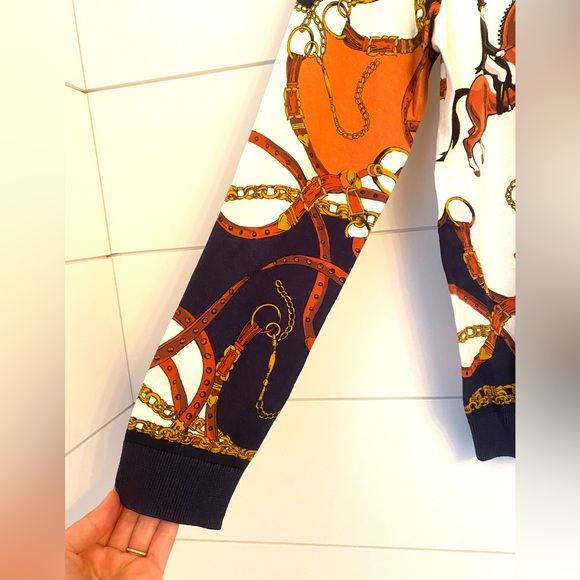 NWOT rare Talbots Equestrian Print Cardigan. Size medium. - Picture 9 of 13